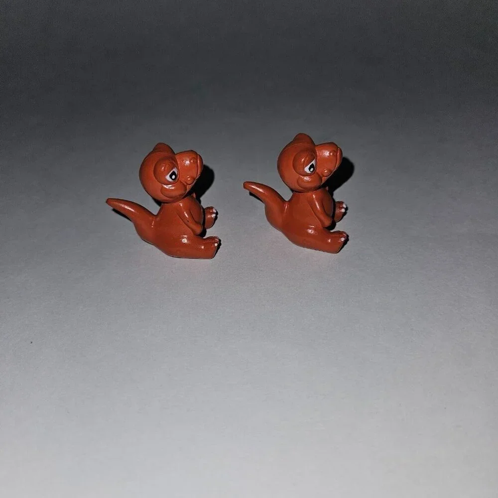 2 Dinosaur Figures Lot Baby T-Rex? Duplicates Cake Topper Toys SMALL 1.5
